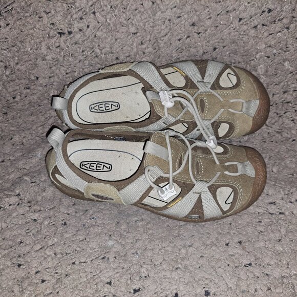 KEEN-Howser Harvest Sandals-Light Brown/Beige-Suede/Nylon-Sz 8.5-Near Mint - Picture 7 of 8